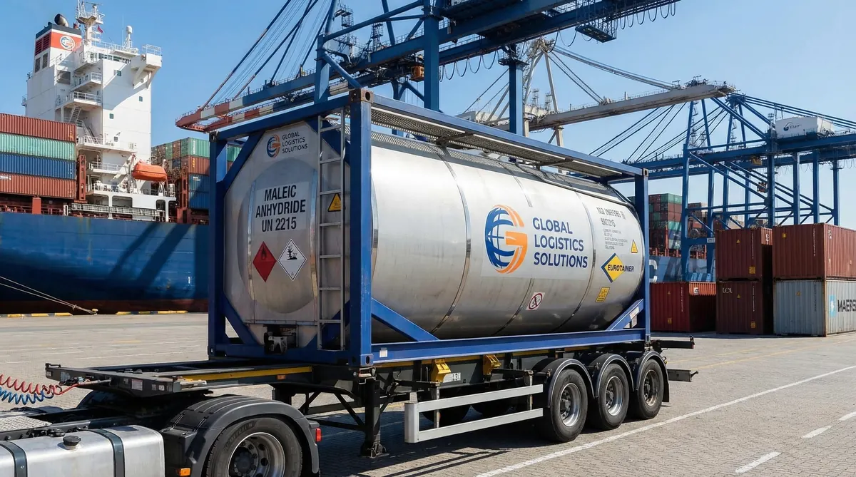 ISO tank transport for molten maleic anhydride